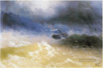 Huracán en el mar 1899 Romántico Ivan Aivazovsky ruso Pinturas al óleo